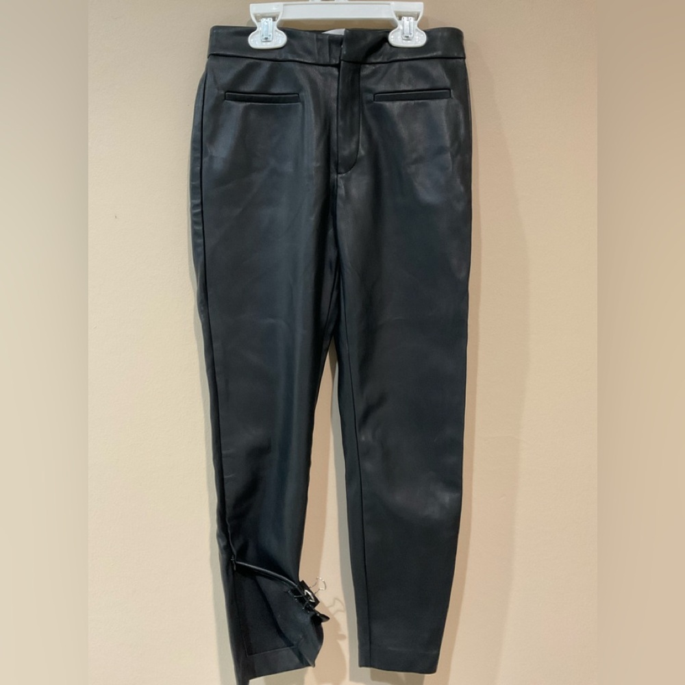 ππ ZARA Girlβs Soft Faux Thin Fleece Lined Zipped Bottom Slits Pants, M